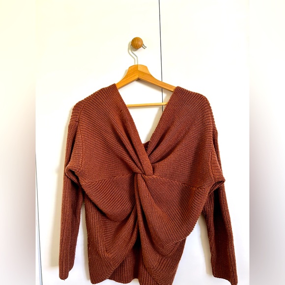 Sweaters Burnt Orange Draped Knit Sweater Poshmark